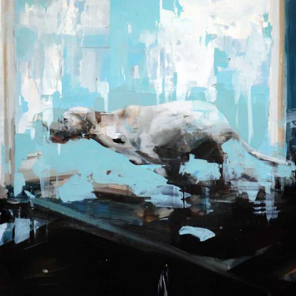 Alex Kanevsky, Blue Room with Running Dog, Ausschnitt