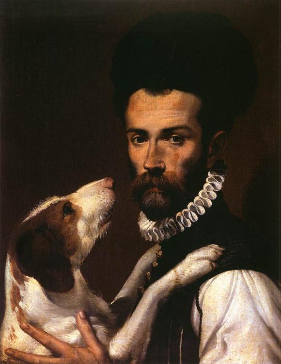 Bartolomeo Passerotti, Portrait of a Man with a Dog, 1585-87