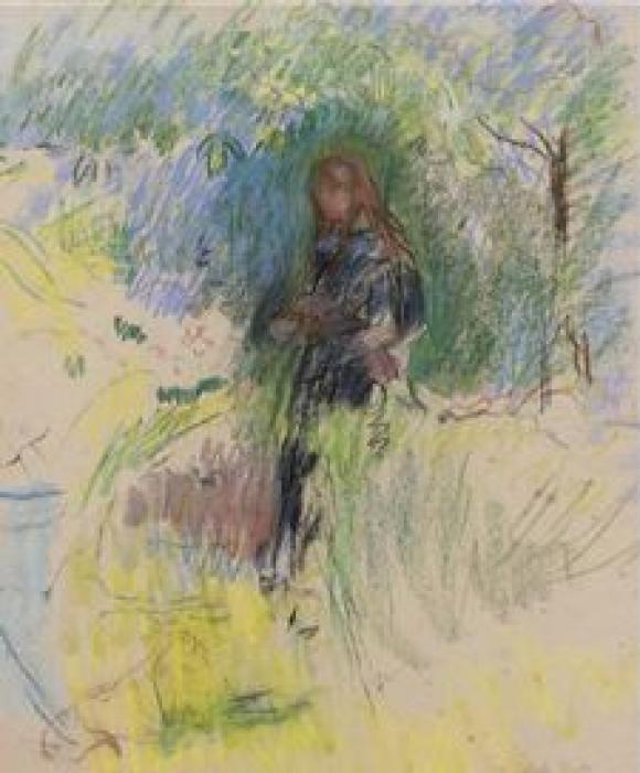 Berthe Morisot, Jeune Fille Tenant un Chien dans ses Bras, 1892