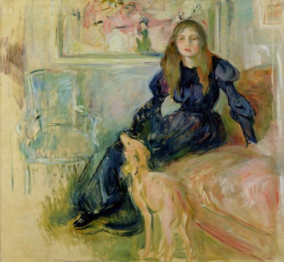 Berthe Morisot, Julie Manet et sa levrette Laerte, 1893