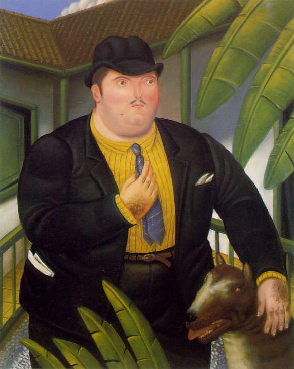 Botero - Hombre con Perro, 1989