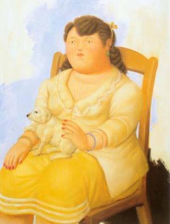 Botero - Mujer con Perro, 1996