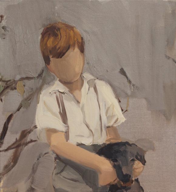 Boy with black dog, 2011 © Gideon Rubin