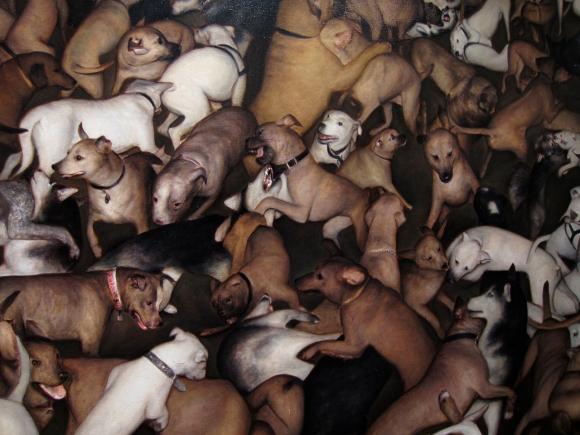 Dogs Fighting, 2002 © Dan Witz