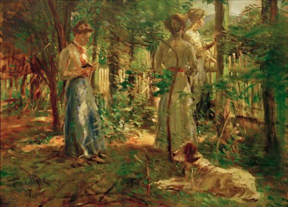 Fritz von Uhde, Drei Mädchen im Garten, 1907 © von der Heydt Museum