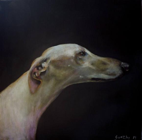 Female Greyhound In Profile, 2019 © Gonzho
