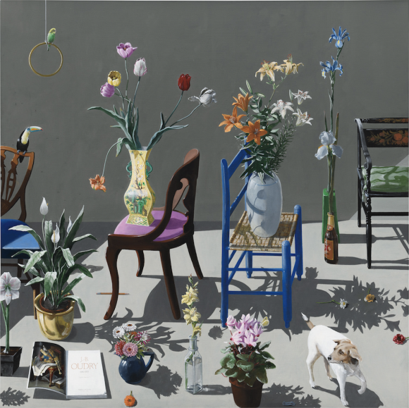 Flowers, Chairs, a Dog and Two Birds, 1986 © Paul Wonner