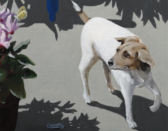 Flowers, Chairs, a Dog and Two Birds, Detail1, 1986 © Paul Wonner