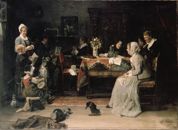 Fritz von Uhde, Familienkonzert, 1881 © Wallraf Richartz Museum