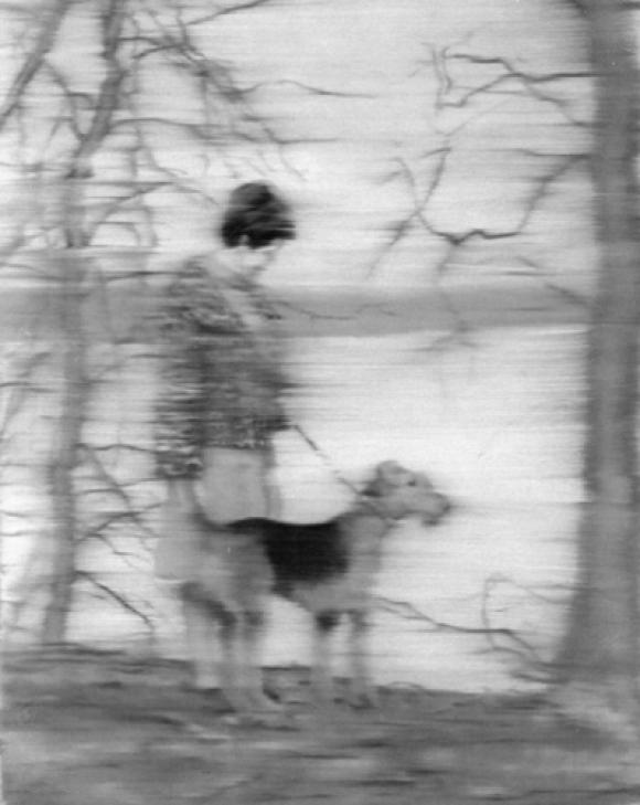 Gerhard Richter, Frau mit Hund am See, 1967