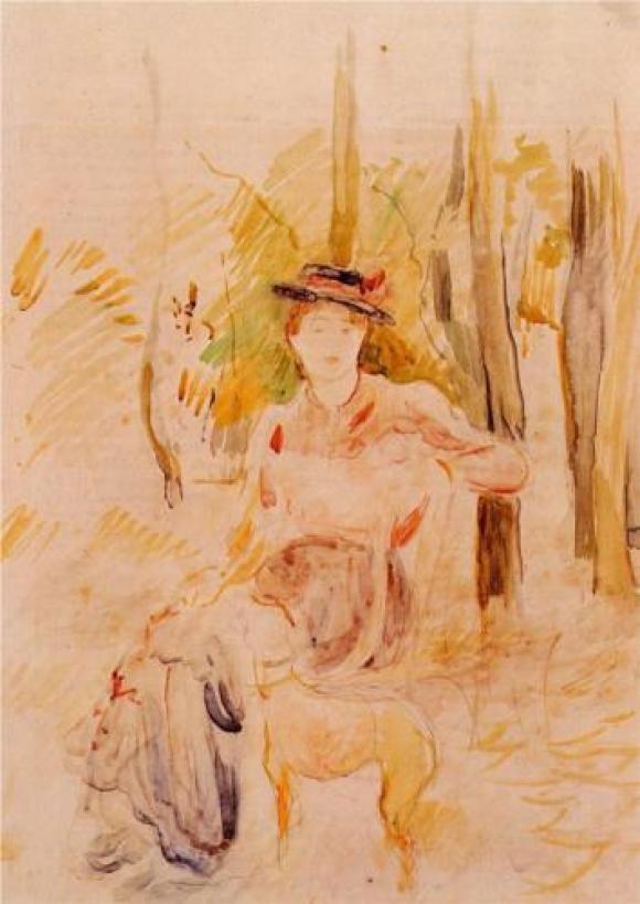 Berthe Morisot, Mädchen mit Windhund, 1893