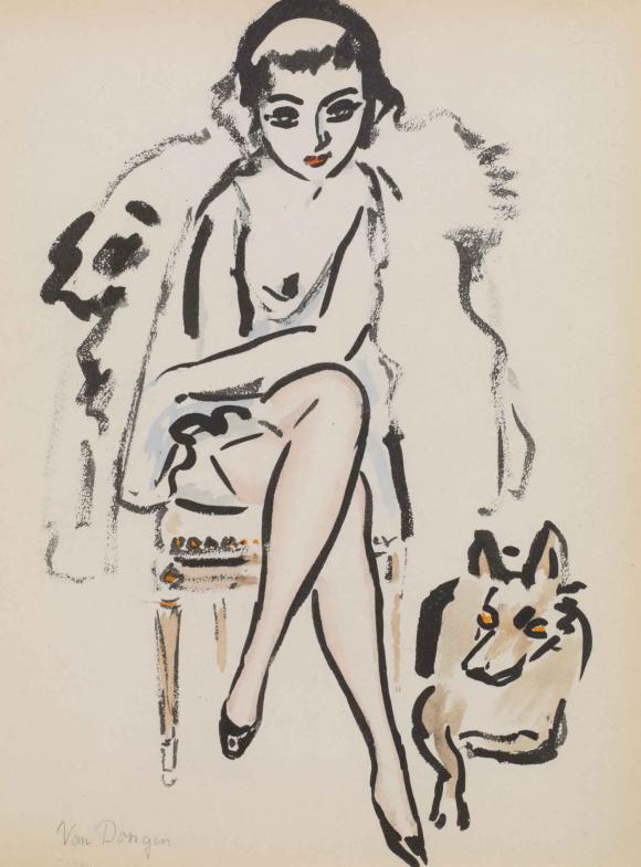 Jeune femme au chien © Kees van Dongen