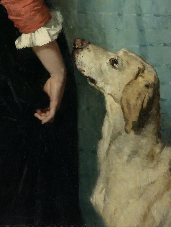 Thérèse Schwartze, Young Italian Woman with the Dog Puck, Detail, um 1879-1885