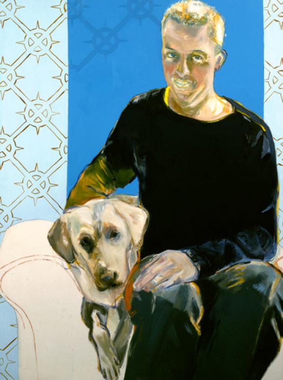 Esther Fritzsche, Junger Mann mit Hund, 2002