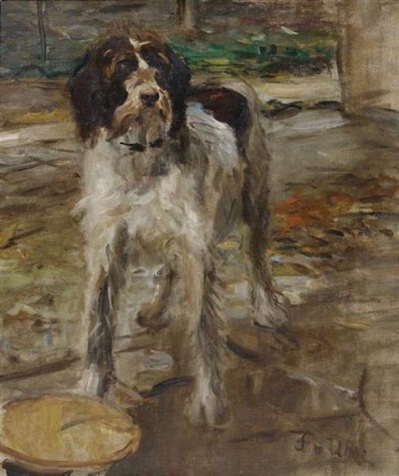 Fritz von Uhde, Kitsch, der Hund des Künstlers, 1900