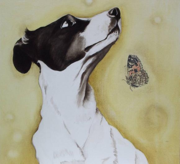 Marianna Gartner, Dog with butterfly, 2008