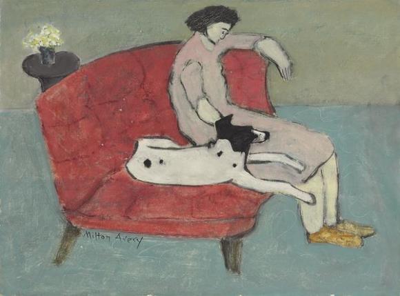 Milton Avery, Seated Woman With Dog, 1936