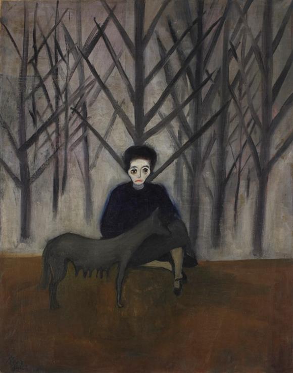 Alice Neel, Nadya and the Wolf, 1931, Courtesy the Artist’s Estate and Victoria 