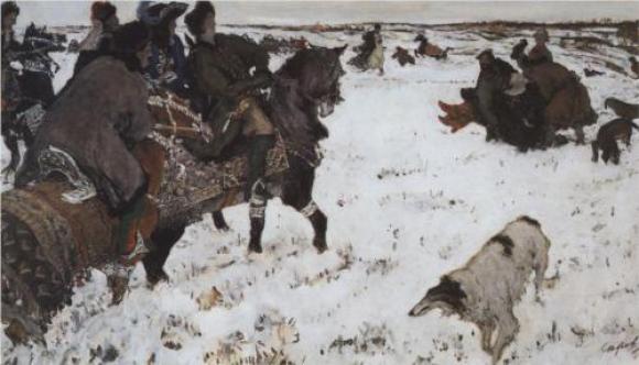 Valentin Serov, Peter I. auf der Jagd, 1902