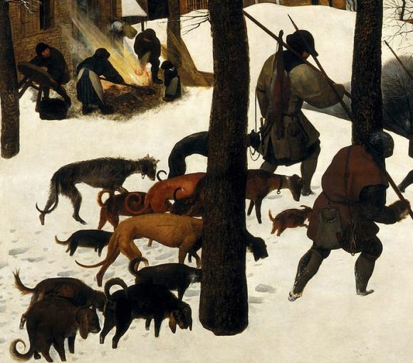 Pieter Bruegel der Ältere, Die Jäger im Schnee (Detail), 1565