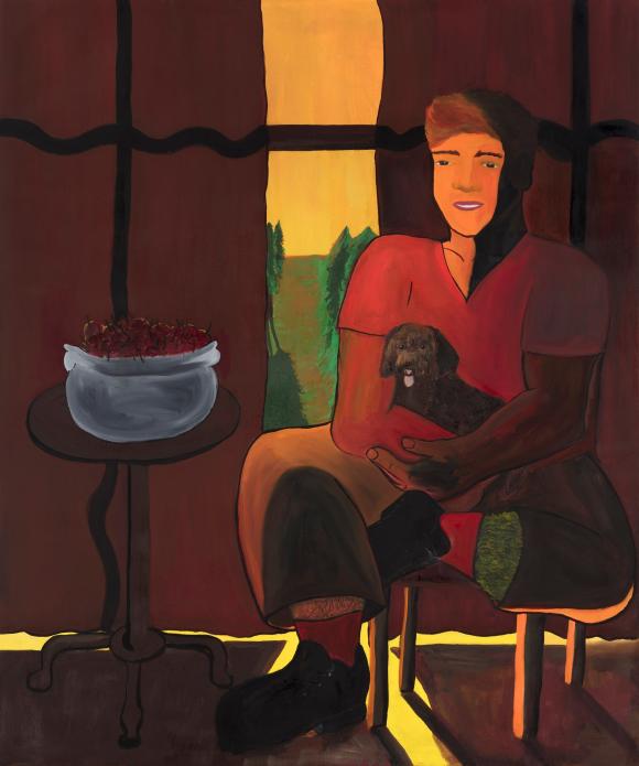 Portrait of a man with a dog, 2022 © Josip Novosel