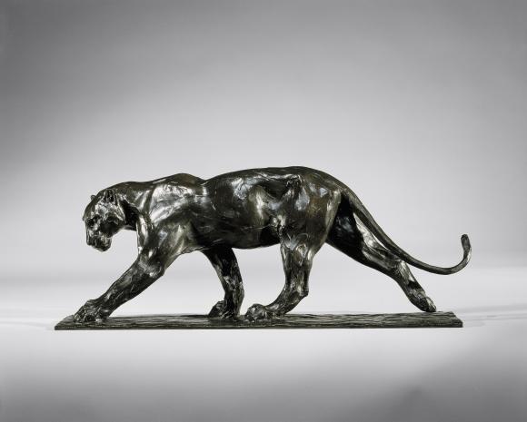 Rembrandt Bugatti Laufender Panther (Panthère marchant), um 1904 Bronze 21 x 53 