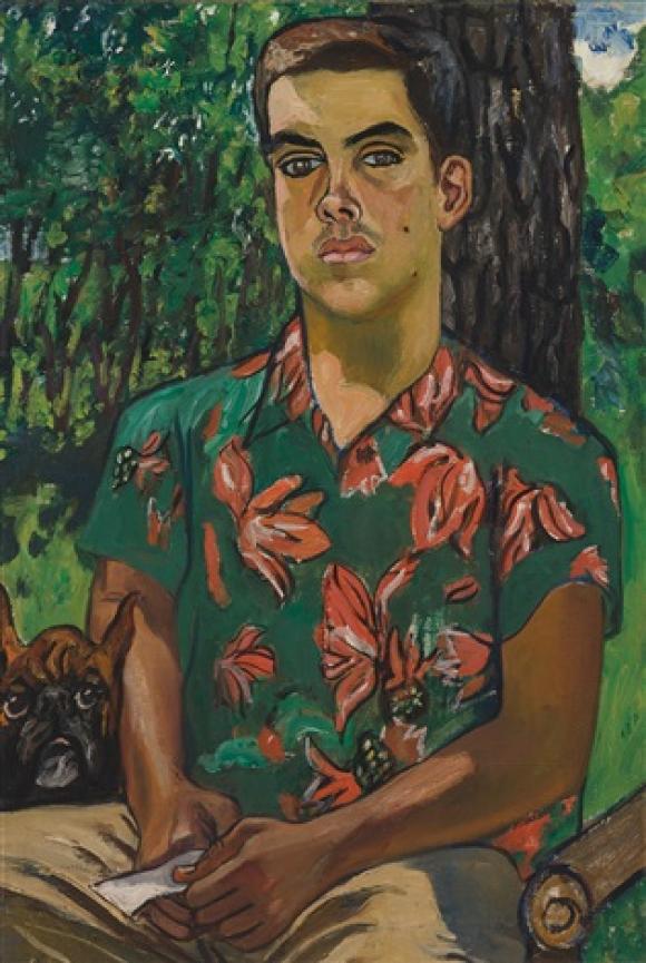 Alice Neel, Richard with Dog, 1954