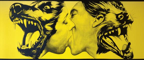 Robert Longo Strong in Love (Dog Kiss), 1983 Sammlung Klüser, München © Bildre