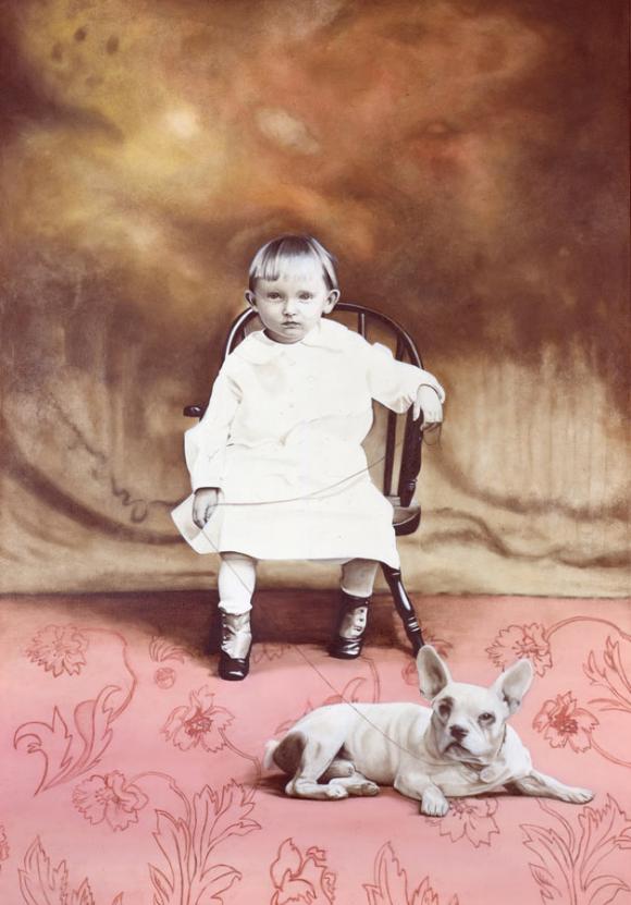 Marianna Gartner, Seated child with dog, 2004