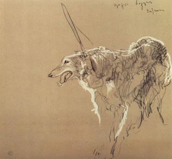 Valentin Serov, Windhunde, 1901