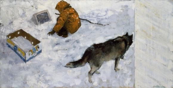 Snowscape with dog, 2004 © Siert Dallinga