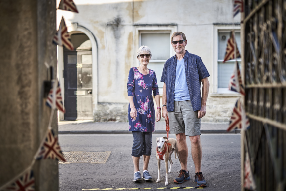 Social Distance (Sue and Terry with Pip), 2020 © George Brooks 