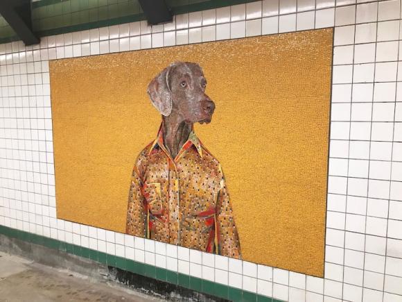 Stationary Figures (2018) © William Wegman, NYC Transit 23 St station. Commissio