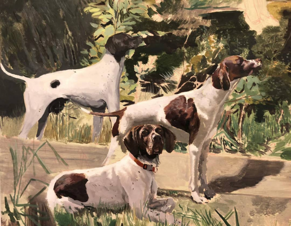 Tres perros rastreando el milagro, 2019 © Iñigo Navarro