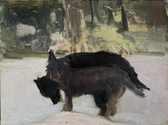Two black dogs (Zeke and Molly), 2021 © Seth Becker