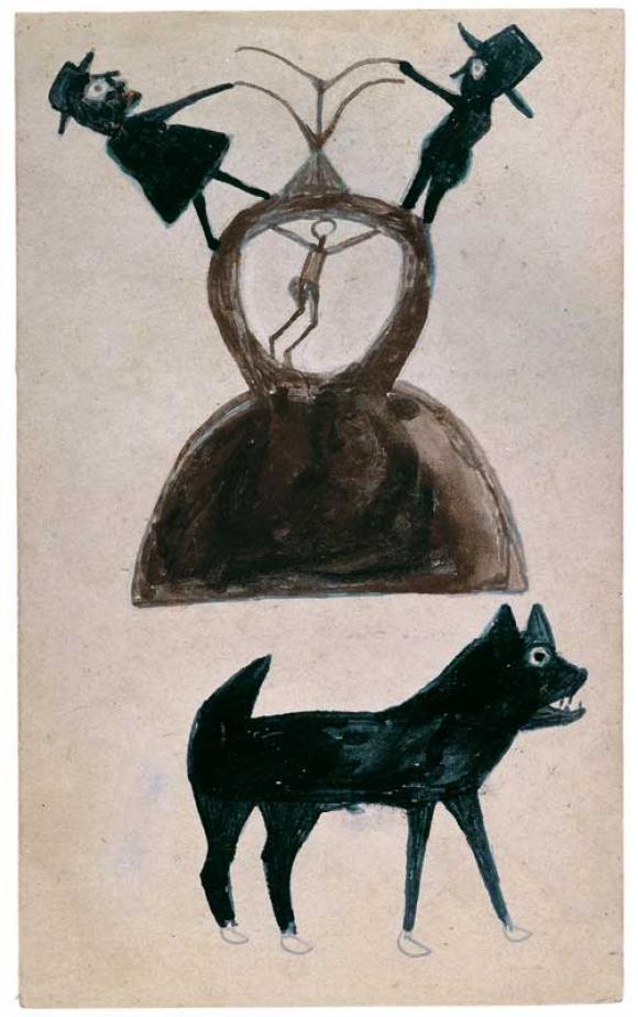 Bill Traylor, Untitled (Figures, Construction)