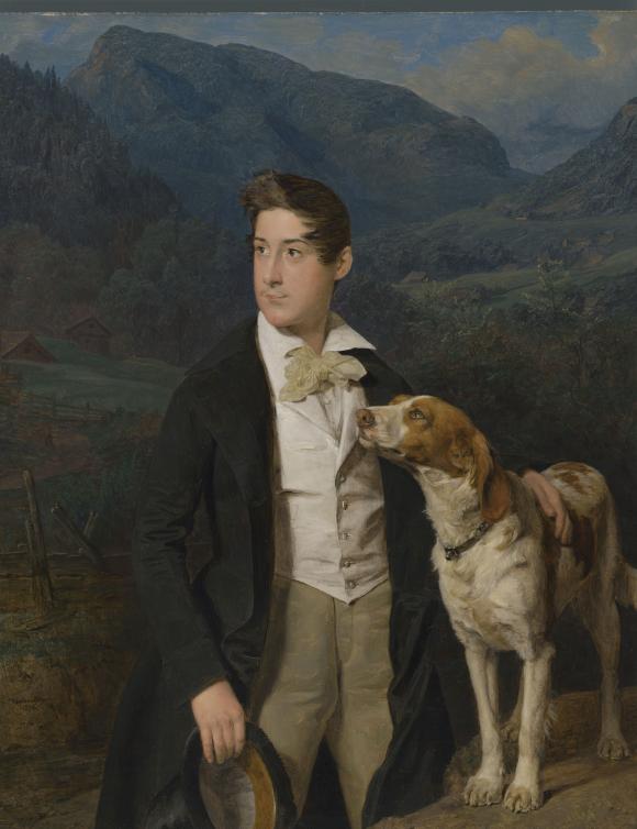 Ferdinand Georg Waldmüller, Waldmüllers Sohn Ferdinand mit Hund, Wien, 1836 © Ba